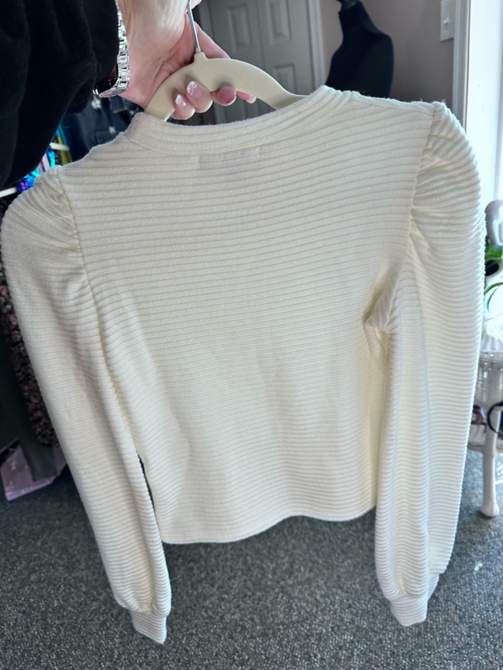 Lulu's Cream Ribbed Crewneck Sweater - Picture 2 of 3